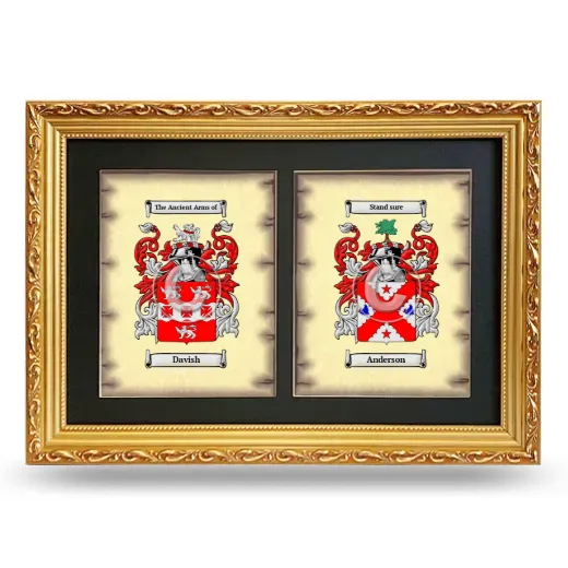 Double Coat of Arms Framed - Gold