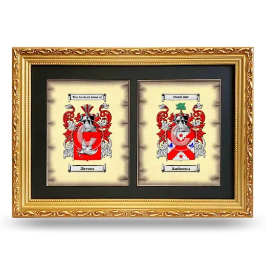 Double Coat of Arms Framed - Gold