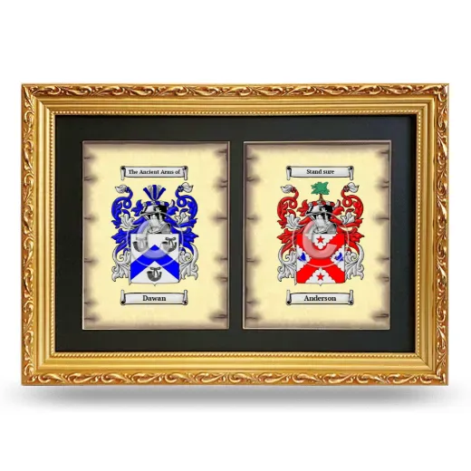 Double Coat of Arms Framed - Gold