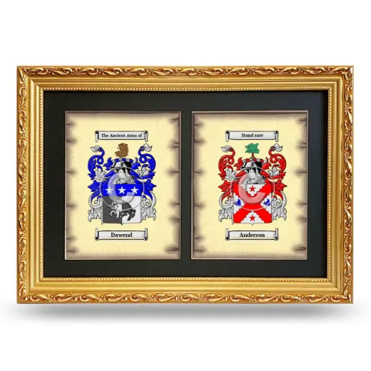 Double Coat of Arms Framed - Gold