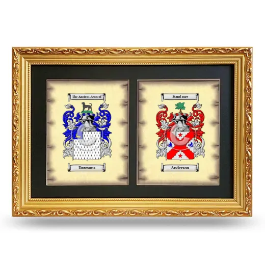 Double Coat of Arms Framed - Gold