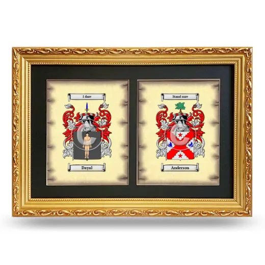 Double Coat of Arms Framed - Gold
