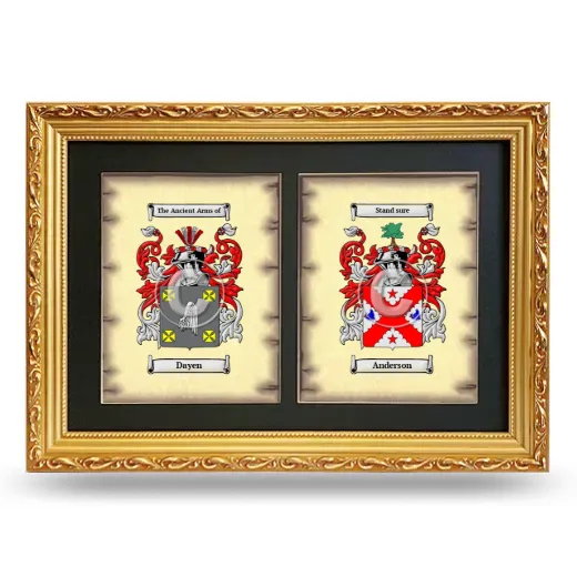 Double Coat of Arms Framed - Gold