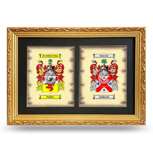 Double Coat of Arms Framed - Gold