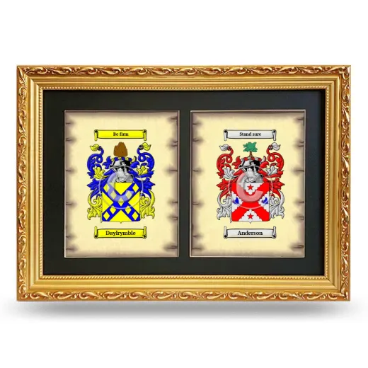 Double Coat of Arms Framed - Gold
