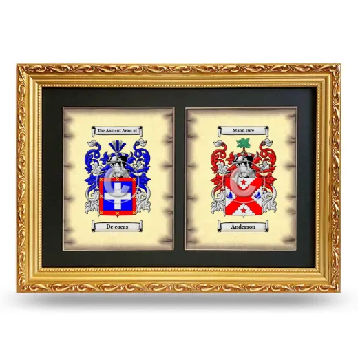 Double Coat of Arms Framed - Gold