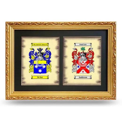 Double Coat of Arms Framed - Gold