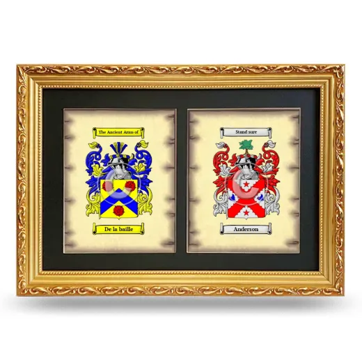 Double Coat of Arms Framed - Gold