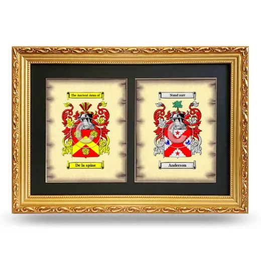 Double Coat of Arms Framed - Gold