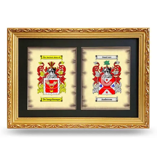 Double Coat of Arms Framed - Gold