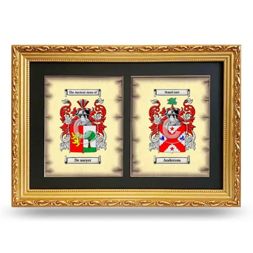 Double Coat of Arms Framed - Gold