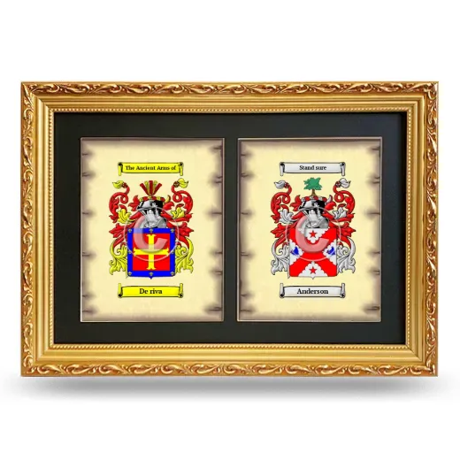 Double Coat of Arms Framed - Gold