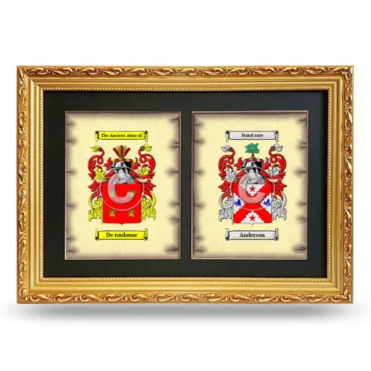 Double Coat of Arms Framed - Gold
