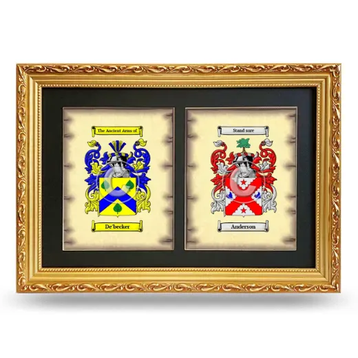 Double Coat of Arms Framed - Gold
