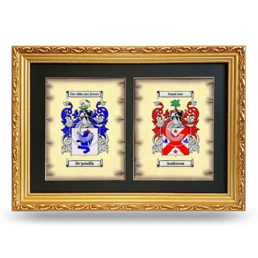 Double Coat of Arms Framed - Gold
