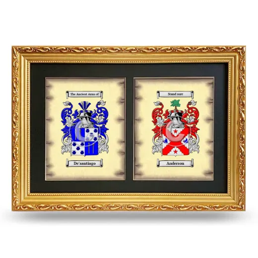 Double Coat of Arms Framed - Gold