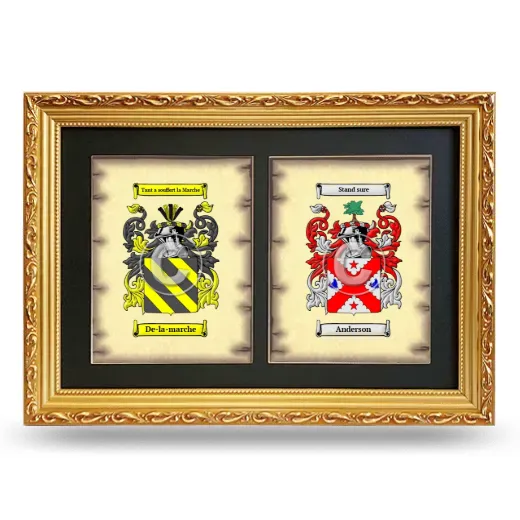 Double Coat of Arms Framed - Gold
