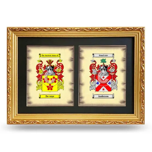Double Coat of Arms Framed - Gold