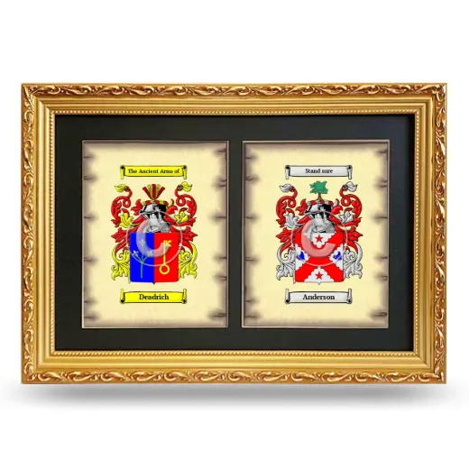 Double Coat of Arms Framed - Gold