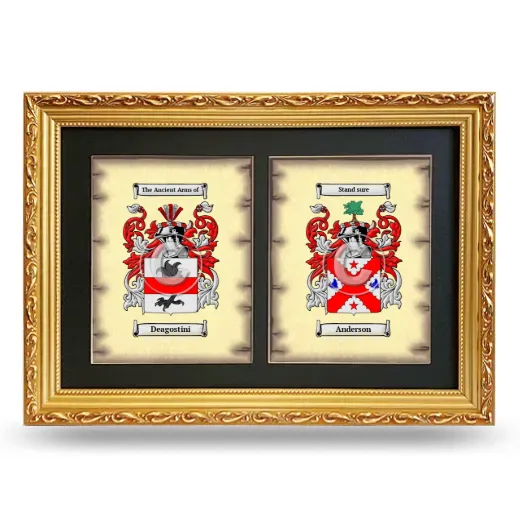 Double Coat of Arms Framed - Gold