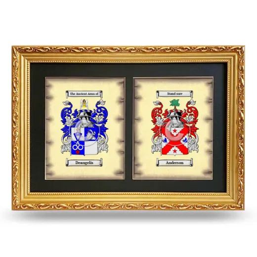 Double Coat of Arms Framed - Gold