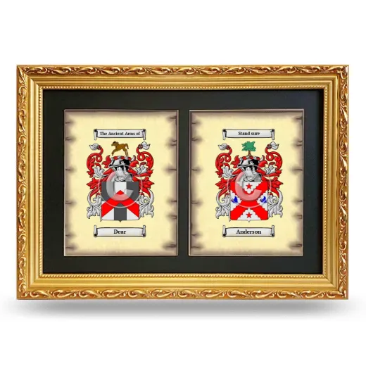 Double Coat of Arms Framed - Gold