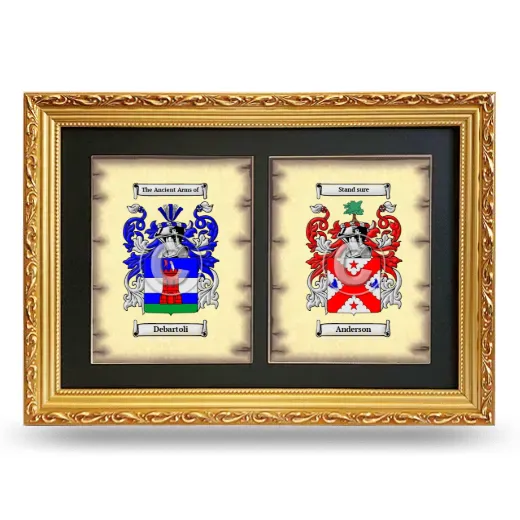 Double Coat of Arms Framed - Gold