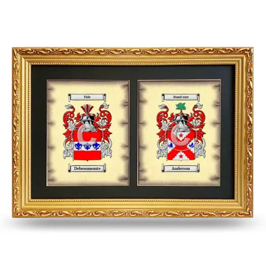 Double Coat of Arms Framed - Gold