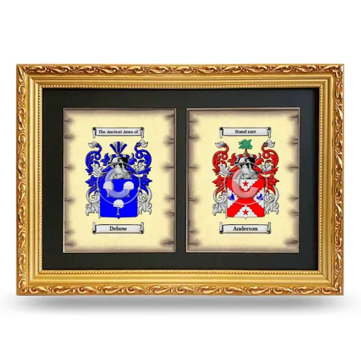 Double Coat of Arms Framed - Gold