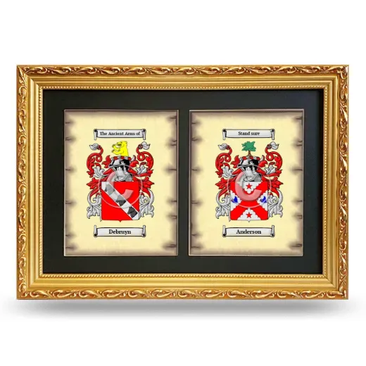 Double Coat of Arms Framed - Gold