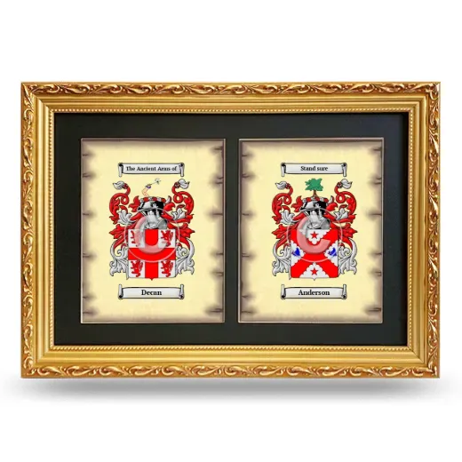 Double Coat of Arms Framed - Gold