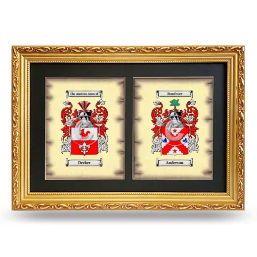 Double Coat of Arms Framed - Gold