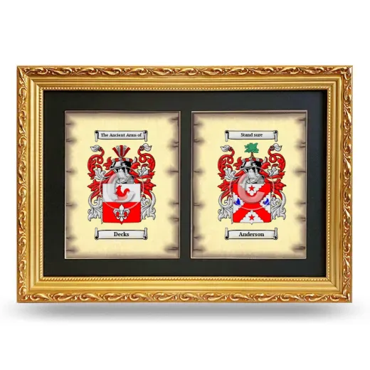 Double Coat of Arms Framed - Gold