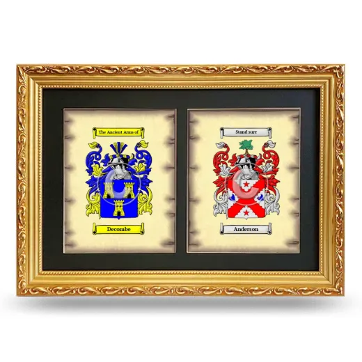 Double Coat of Arms Framed - Gold