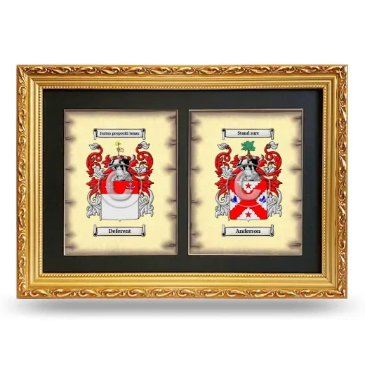 Double Coat of Arms Framed - Gold