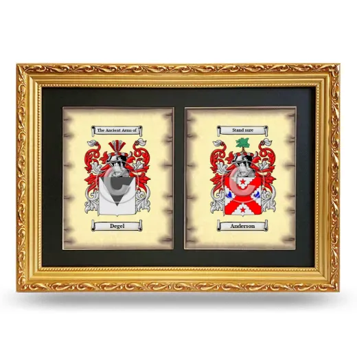 Double Coat of Arms Framed - Gold