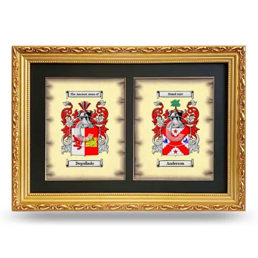 Double Coat of Arms Framed - Gold