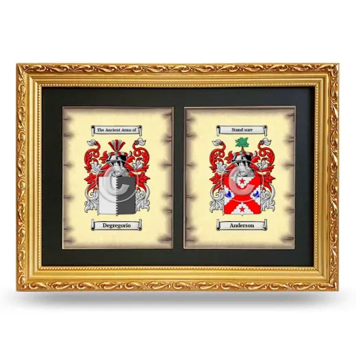 Double Coat of Arms Framed - Gold