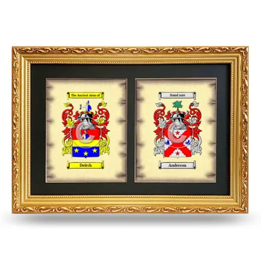 Double Coat of Arms Framed - Gold