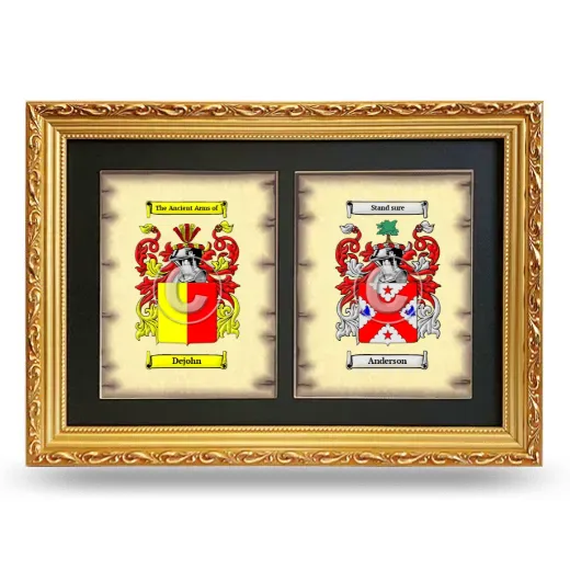 Double Coat of Arms Framed - Gold