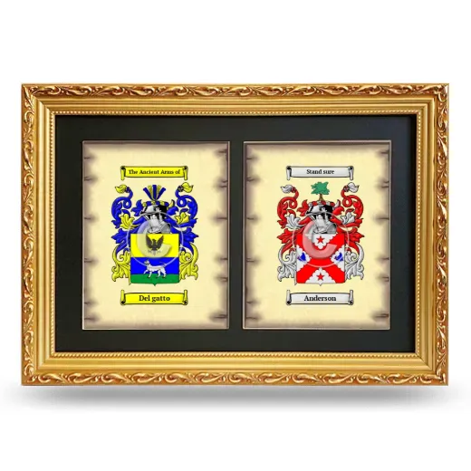 Double Coat of Arms Framed - Gold