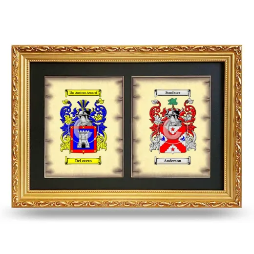 Double Coat of Arms Framed - Gold