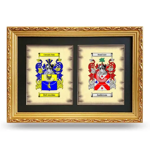 Double Coat of Arms Framed - Gold