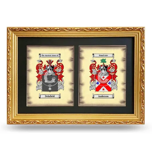 Double Coat of Arms Framed - Gold