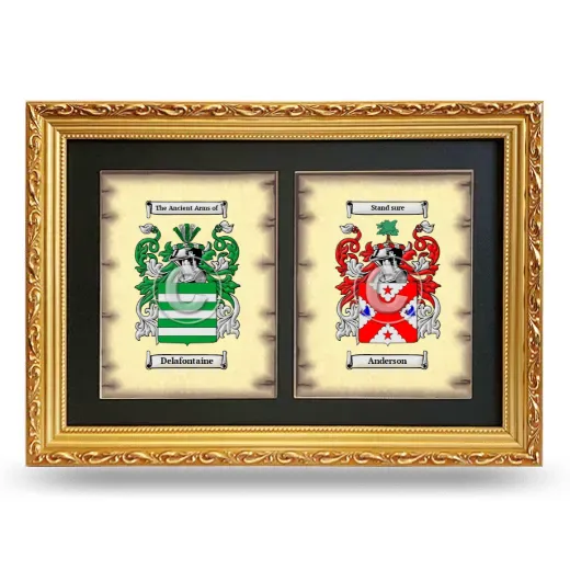 Double Coat of Arms Framed - Gold