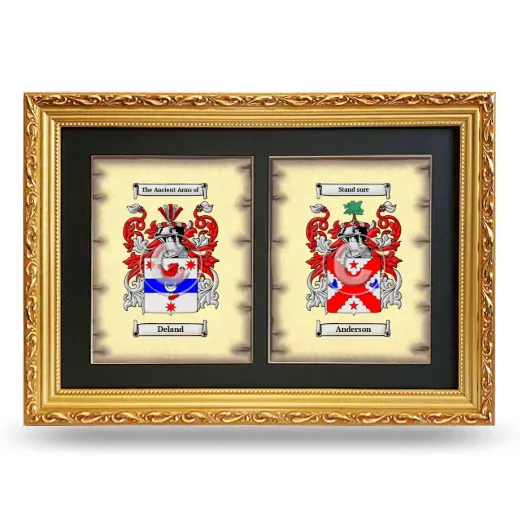 Double Coat of Arms Framed - Gold