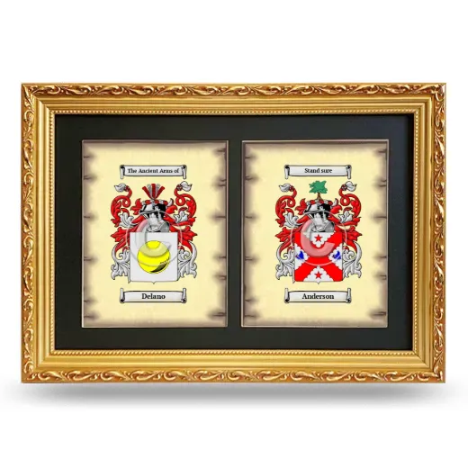 Double Coat of Arms Framed - Gold