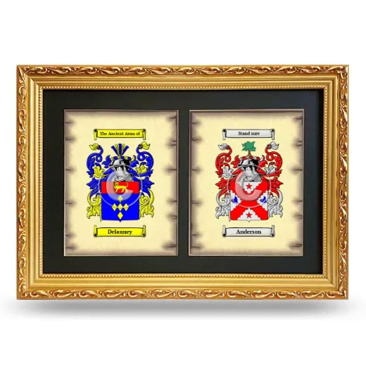 Double Coat of Arms Framed - Gold