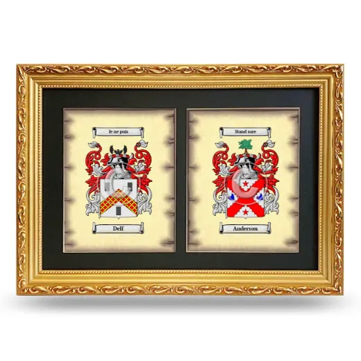 Double Coat of Arms Framed - Gold