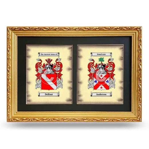 Double Coat of Arms Framed - Gold